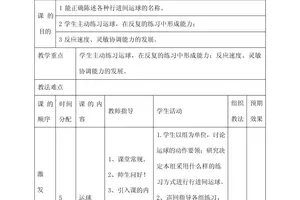 小学生篮球训练基本教学教案